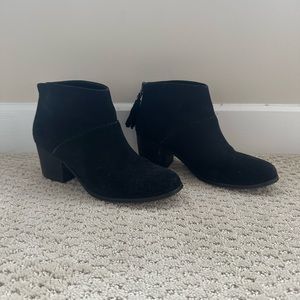 Tom Black Block Heel Booties